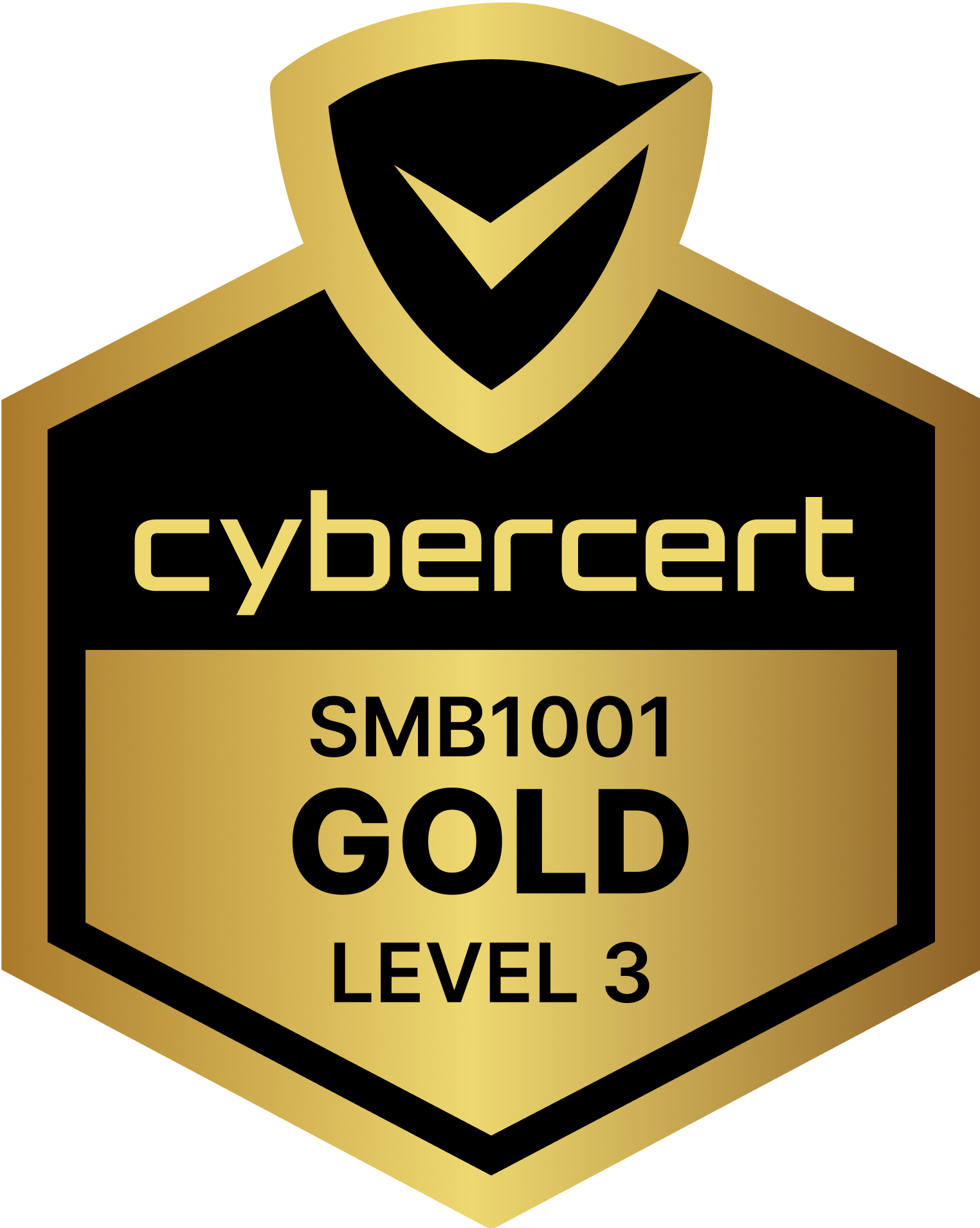 CyberCert SMB1001 Gold Level 3 Certificate Badge